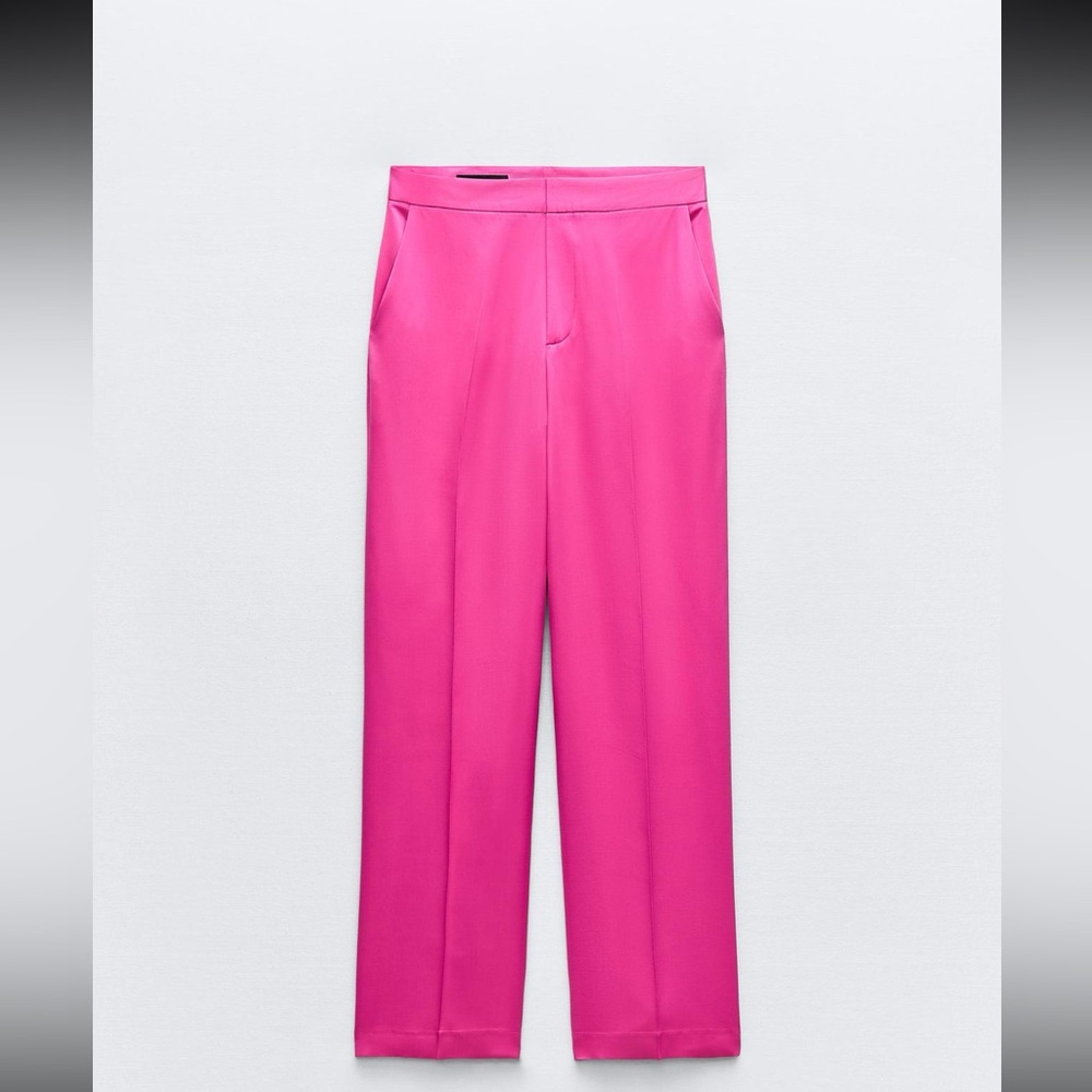 Satin Effect Straight Leg Pants
